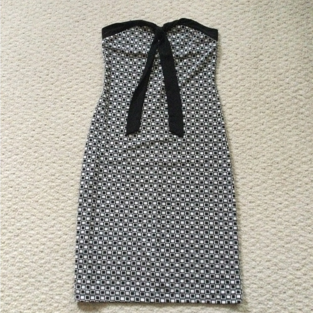 Fun Black and White Strapless Dress